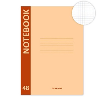 Тетрадь 48 листов с пластиковой обложкой на скобе Neon, оранжевый, А4